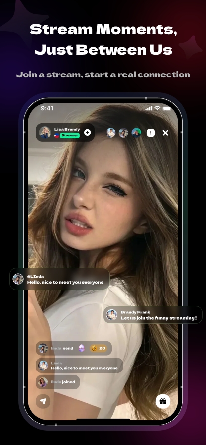 Gela live streaming interface