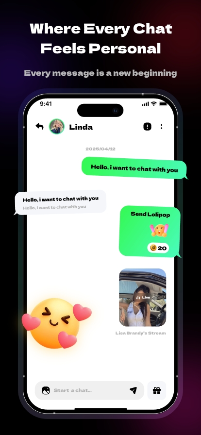 Gela private chat interface